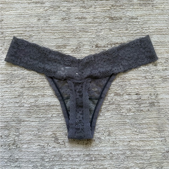 Charcoal Lace Thong Panty (Size Small) - Picture 5 of 5
